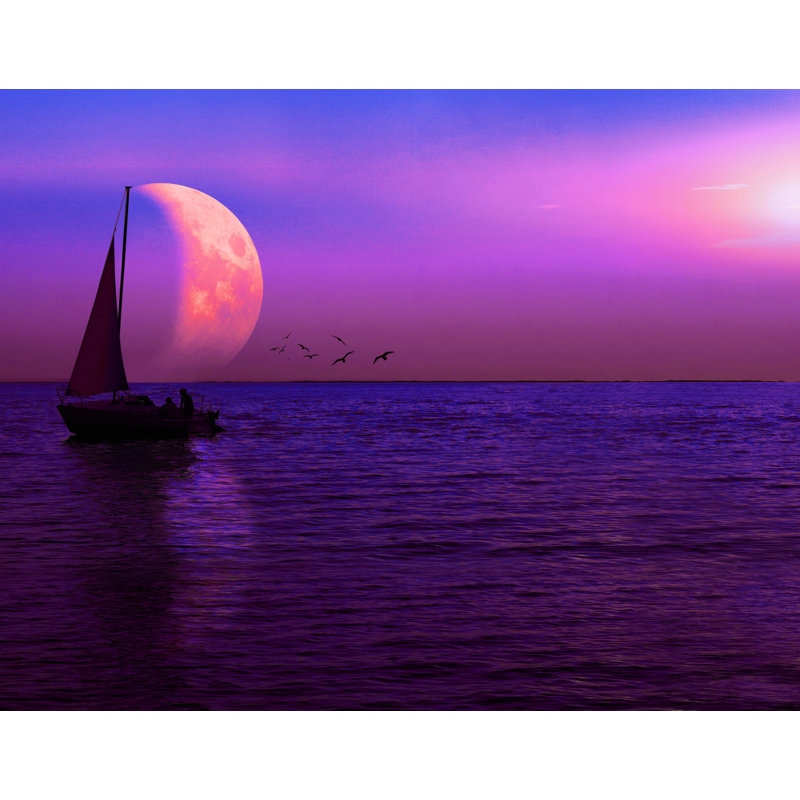 Nautical & Beach Wall Decal, 14" H x 18" W, Violet