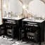 Salle de bain moderne de 60 po, meubles-lavabos doubles, lavabos en céramique, tablette ajustable, portes à fermeture douce, armoire de salle de bain à tiroir rabattable et élégante, cachette confortable à fermeture en douceur-525764110-525764111