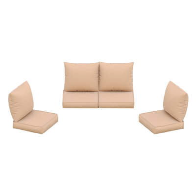 Coussin de siège / dossier d'extérieur (ensemble de 4 sièges, 4 dossiers)