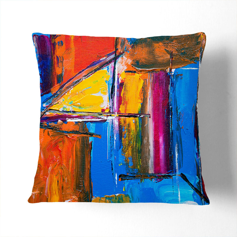 Abstract Square Cushion, 40 x 40 cm, White