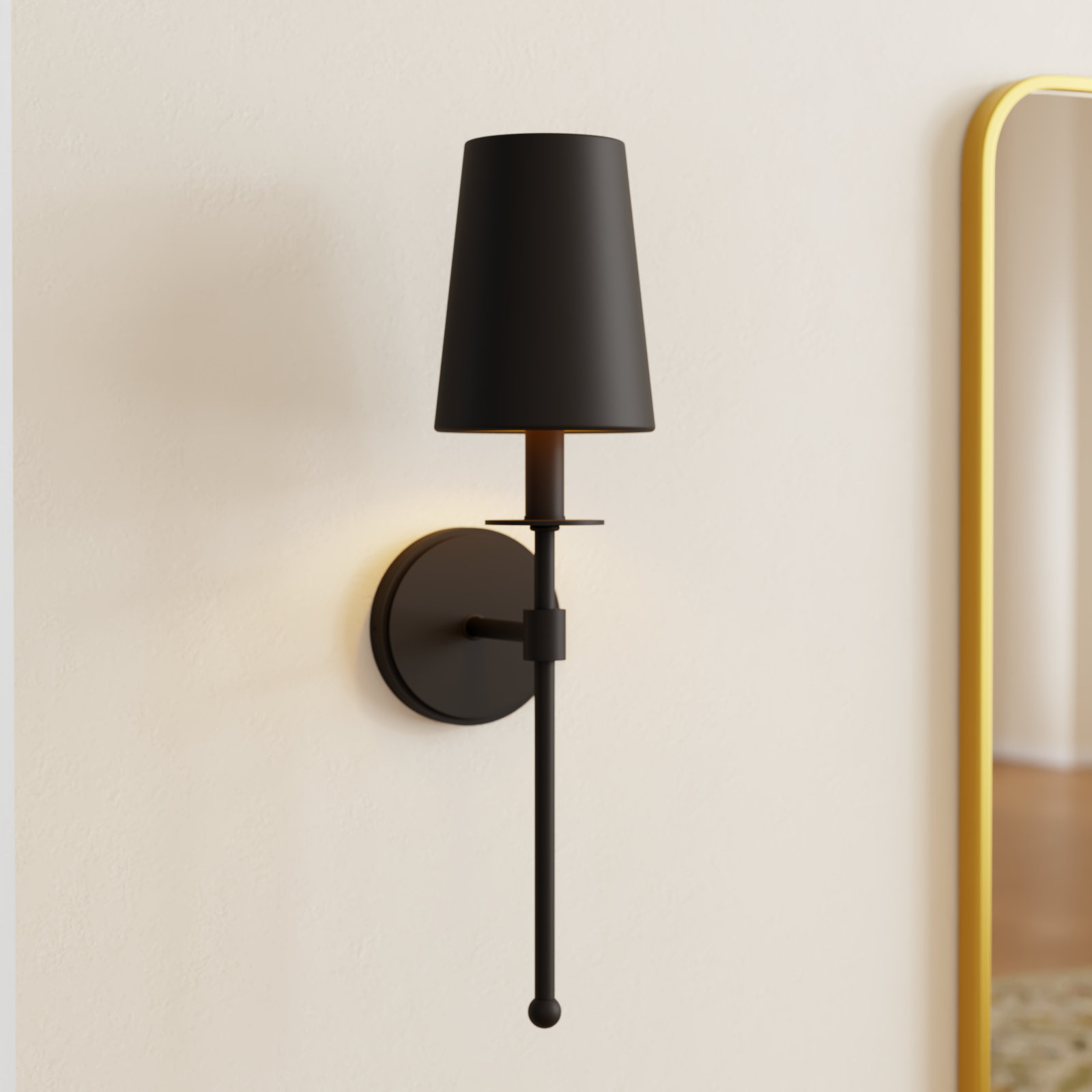 Reyka Single Light Dimmable Wall Sconces, Black, Black
