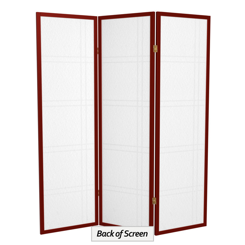 70.5" Tall Double Cross Shoji Panel Room Divider, Rosewood, 5 ft, 3