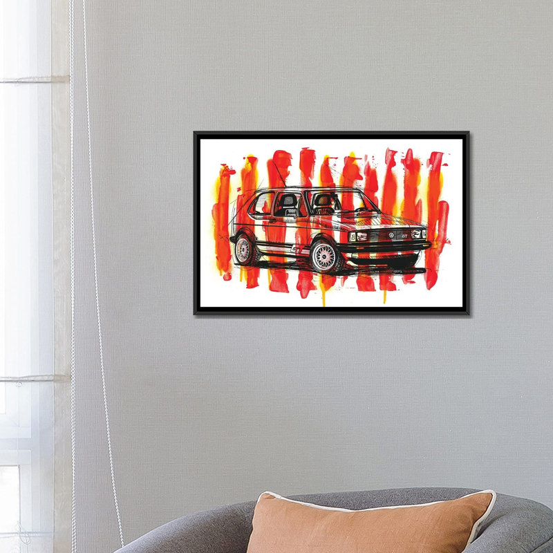 « caribe gt 1983 », reproduction sur toile, H 18 po x l 26 po x P 1,5 po, Toile avec cadre flottant noir, Pas de tapis