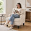 Fauteuil d'appoint moderne - Canapé simple moelleux avec dossier ergonomique et pieds en bouleau-1350276609