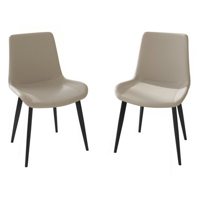 Chaises de salle à manger 2 pièces, chaises de cuisine et de salle à manger modernes, siège rembourré en similicuir et pieds robustes en métal