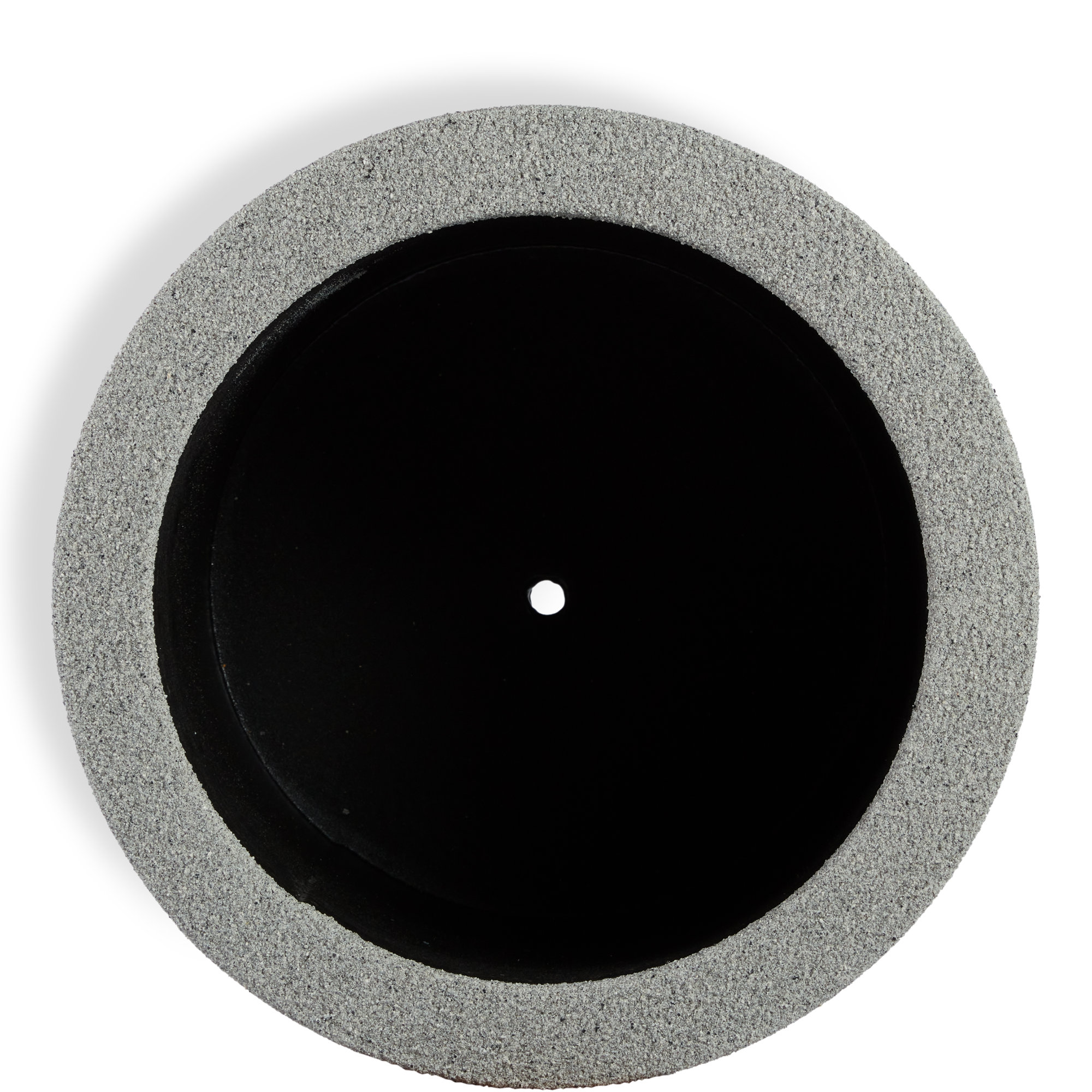 Gita Large Lightweight Outdoor 23" x 19" Round Planter Box, Gray Granite