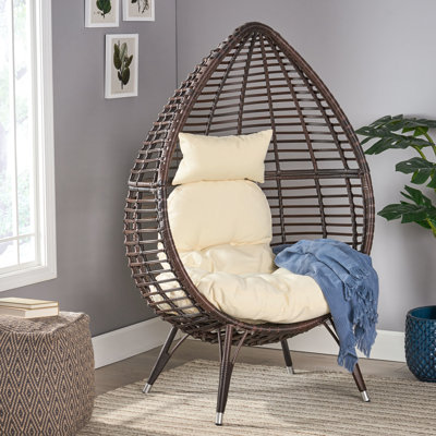 Chaise Teardrop pour l'extérieur, finition, structure en métal, coussins d'eau, 39,15 lb, 33,57 po de profondeur x 38,25 de largeur, 60,31 de hauteur, aspect neutre