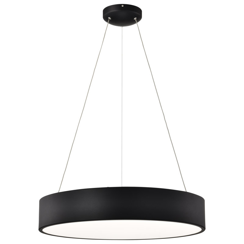 Luminaire suspendu géométrique unique à 1 lumière Fynn, Noir, noir, noir, noir