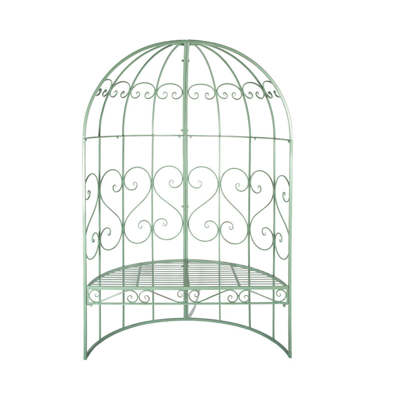 BANC DE JARDIN EN MÉTAL VERT