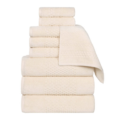 Playa Zero Twist Cotton Medium Weight Solid Waffle Textured Towel Set
