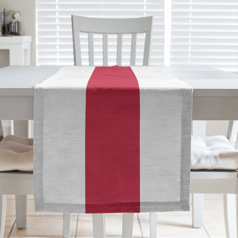 Chemin de table, Philadelphie, 72 po x 16 po, Blanc / rouge / blanc