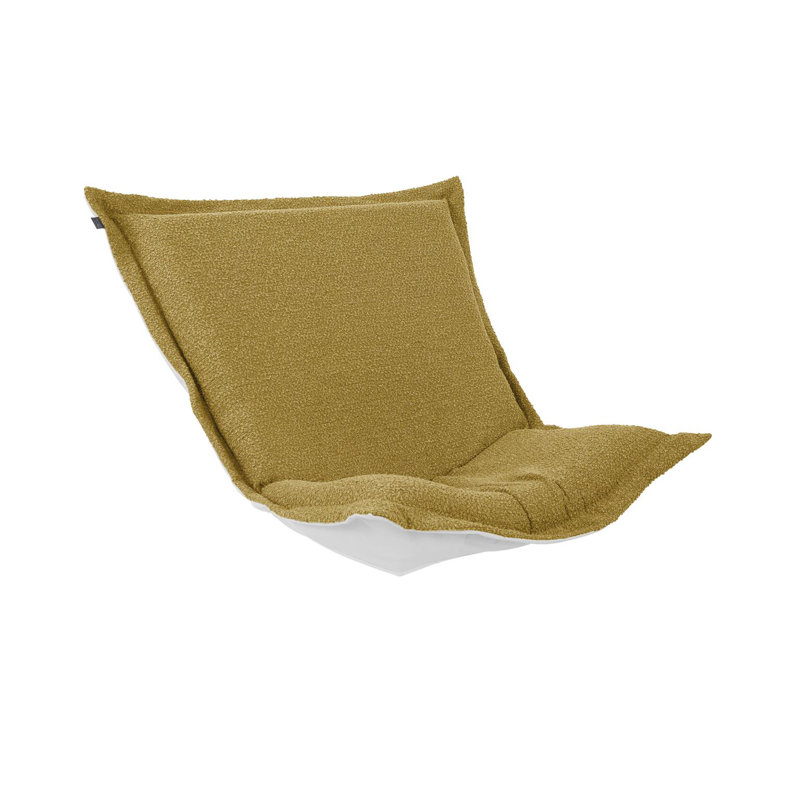 Kiyanna Patio Scroll Puff Chair Cover & Cushion, Alicante Breeze, Yellow
