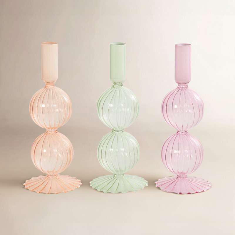 8.7'' H Glass Tabletop Candlestick