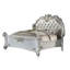 Antoine Bed, White Faux Leather Victorian Carved, Antique White-107417439