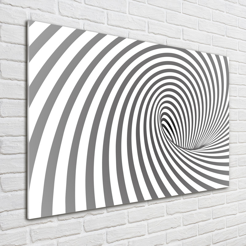 Glass Print Wall Art 100X70cm Image Printed On Glass Decorative Wall Picture Behind Toughened / Tempered Safety Real Glass For Kitchen & Living Room Theme:Spiral With Stripes