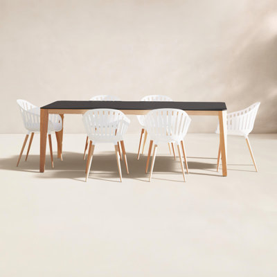 Leterra 85" Eucalyptus Patio Dining Set