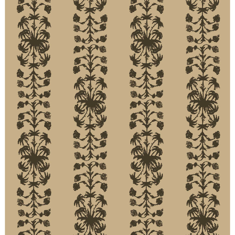 Palmberry in Tuscan Tan Linen Fabric