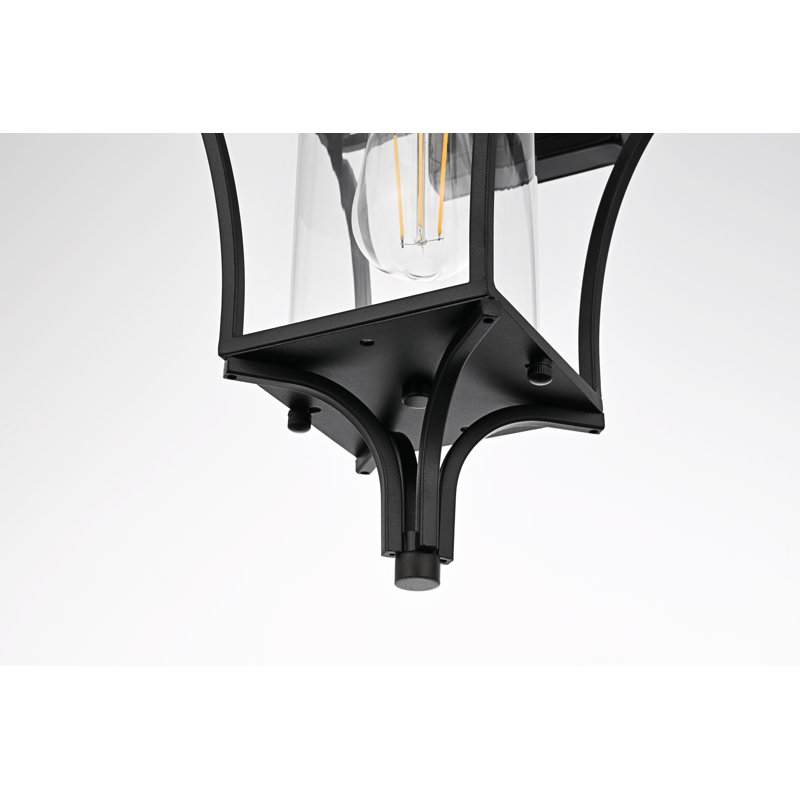Applique murale d'extérieur en noir de couleur beige, H 18,5 po x l 9,5 po x P 10,5 po