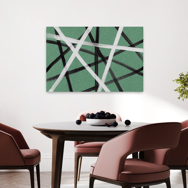 «Abstract Crossing Lines», reproduction d'art géométrique murale contemporaine abstraite, 24" H x 36" W