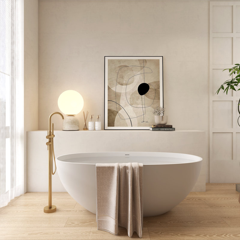 Baignoire de trempage autoportante 61 po, Blanc