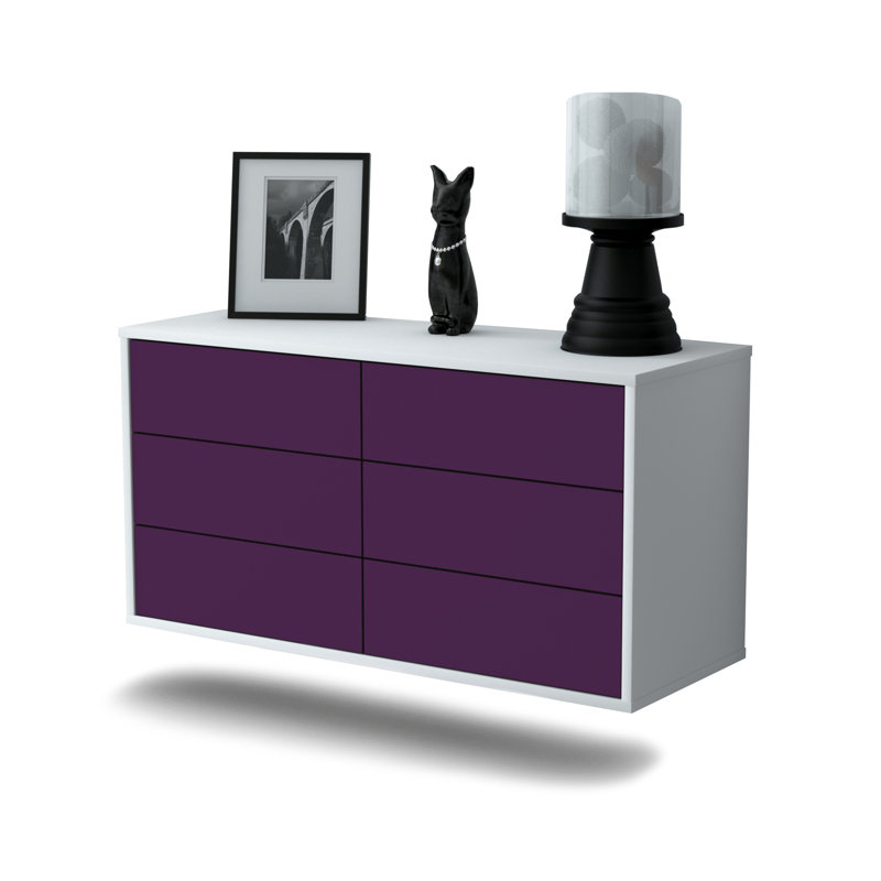 Cossette Unfinished Floating TV Stand, Purple