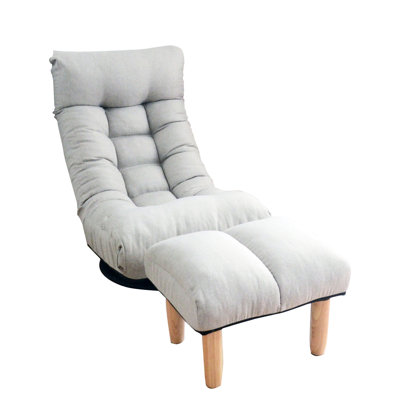 Gray Reclining Chair With Adjustable Sections - Comfortable Seating Foldable Lazy Chair, Saving Space And Offering Comfort