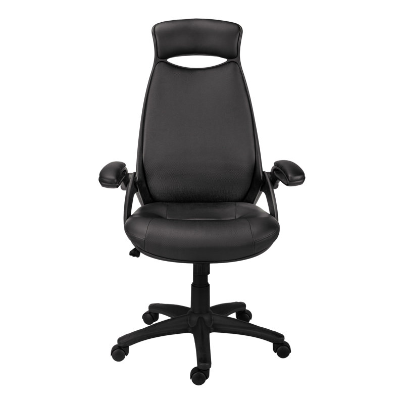 Office Chair, Adjustable Height, Swivel, Ergonomic, Armrests, Computer Desk, Work, Leather Look, Metal, Contemporary, Modern