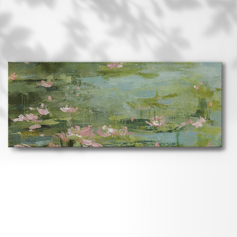 Céladon sur toile, H 24 po x l 60 po x P 1,5 po
