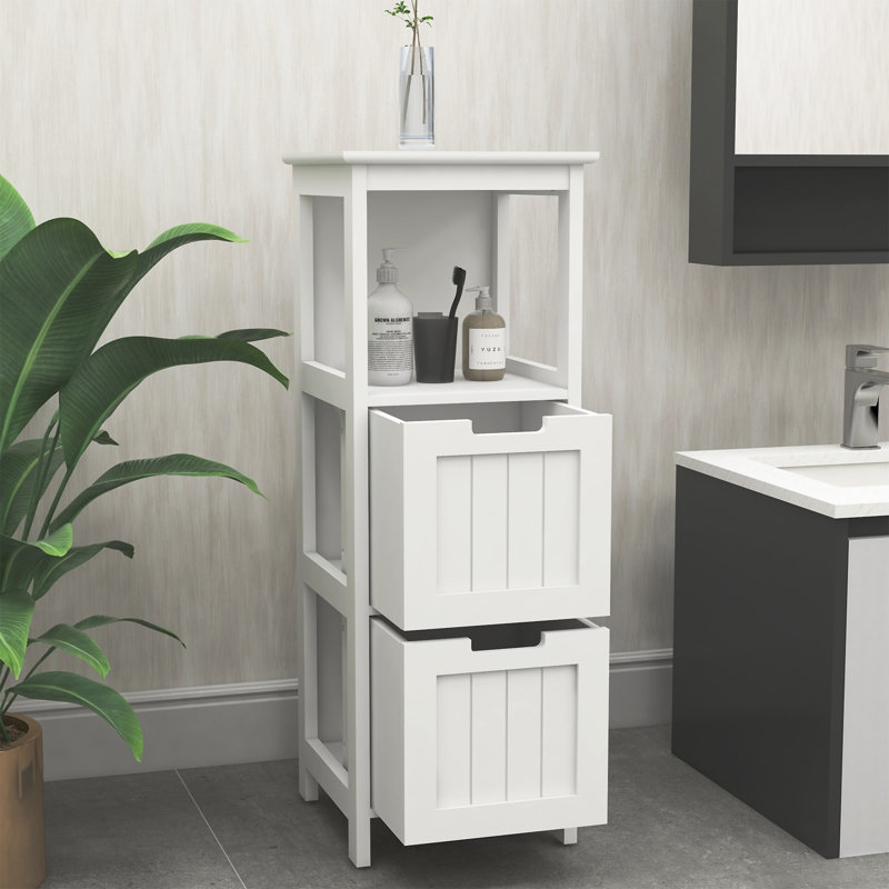 Armoire de salle de bain avec 2 tiroirs et 1 tablette de rangement