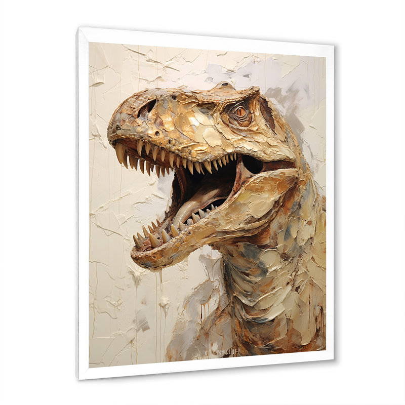 Dinosaure T Rex Supreme III, Cadre simple blanc, H 32 po x l 16 po x P 1 po