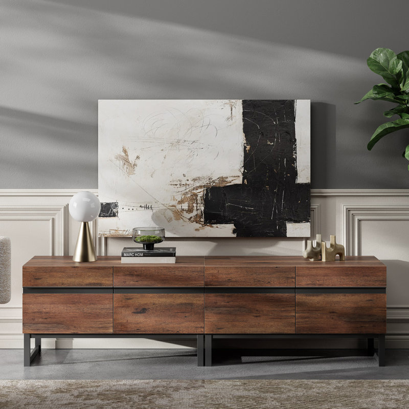 Crédence de rangement l 70,9 po Aadam, Bois brun foncé