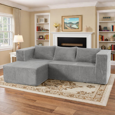 Boneless Cloud Sectional Couch With Chaise, Comfy L Shaped Chaise Modern Modular Sofa With Deep Seat, No Assembly