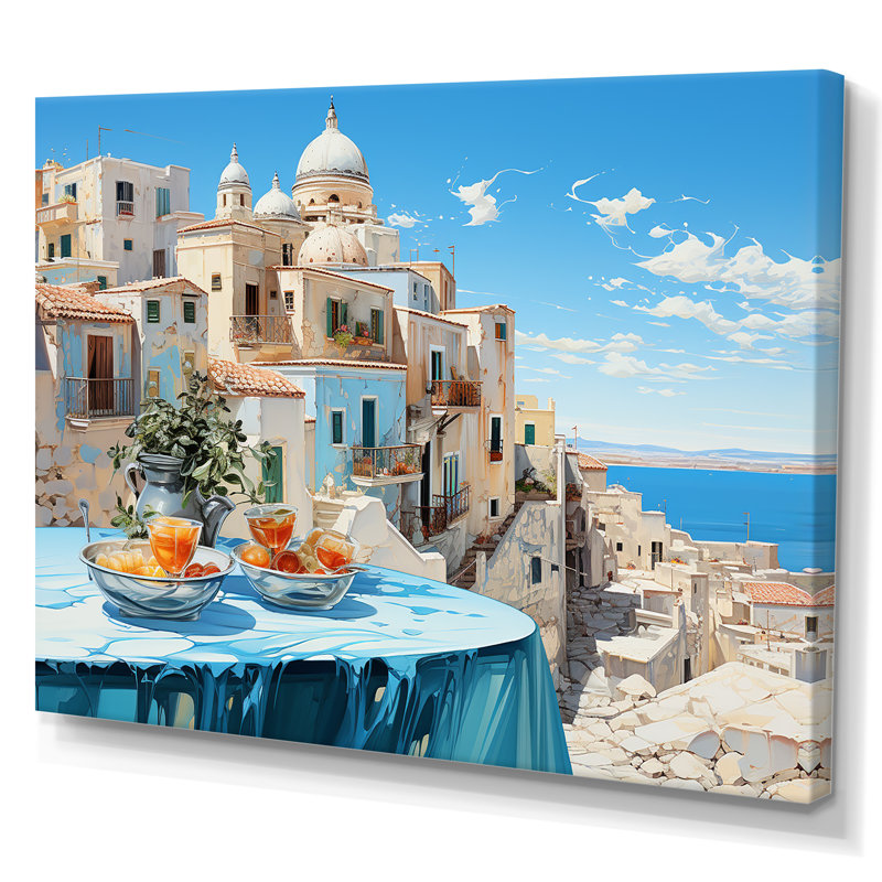 Azure Street en Grèce I, H 24 po x l 32 po x P 1 po, Toile tendue