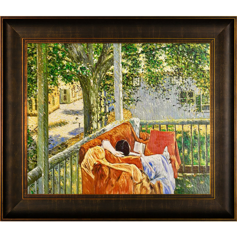 Reproduction d’art sur toile, "cos COB" par Childe Hassam-photo frame, H 26,5 po x l 30,5 po x p 2 po, Bronze veine d'or