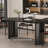 Sophisticated retro-style oval dining table set-873494279