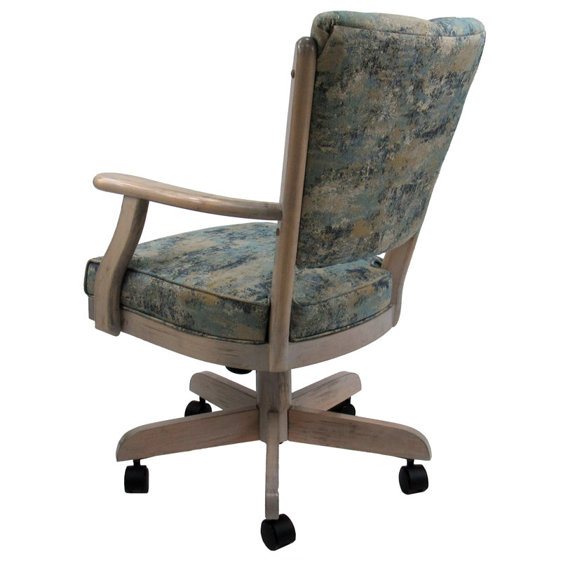 Chaise pivotante en bois avec accoudoirs Abertamy, Blanchir, Ciel poétique