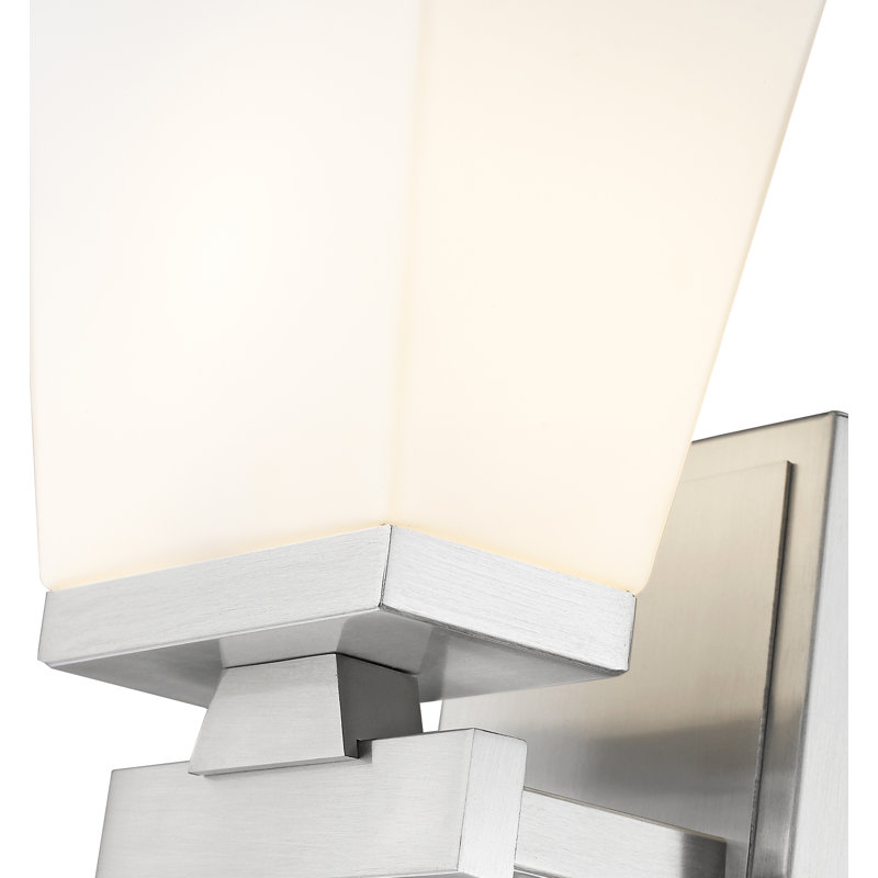 Applique murale articulée 1 lumière Lutrische, Opale gravée, Nickel brossé