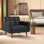Gaige 36.61'' Wide Mid-Century Faux Leather Tufted Back Armchair With Solid Wood Legs-118803972