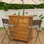 Table de bar d'extérieur avec tablettes, bois d'acacia brun massif de 43 pouces