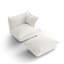 Upholstered Chenille Armchair With Footstool-400165318