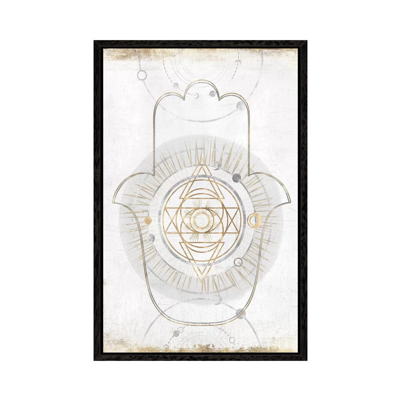 Gold Hamsa I by Isabelle Z - Print on Canvas, Black Framed, 101.6 cm H x 66.04 cm W