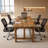 63" Solid Wood Executive Desk With Foot Bar For Home Office-128435266