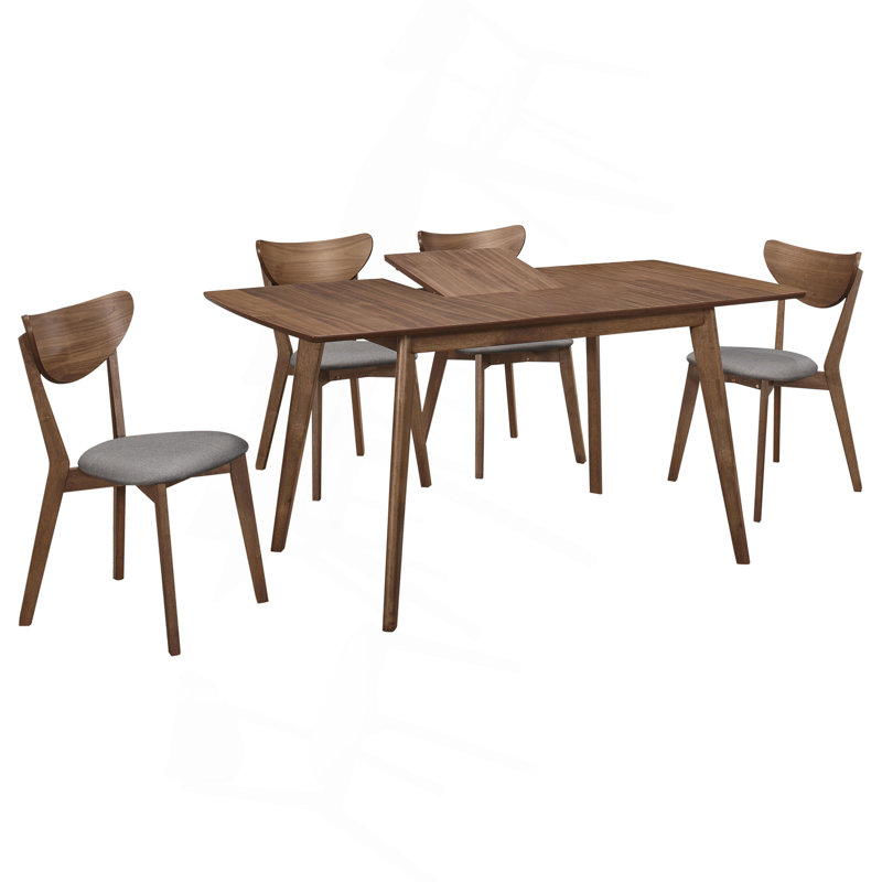 Ensemble de salle à manger gris et noyer naturel