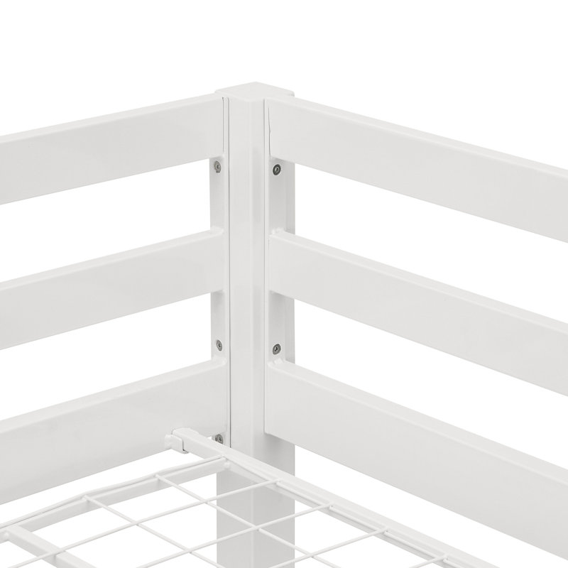 Lit mezzanine Audreena, Blanc, Double