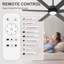 Ventilateur de plafond moderne de 60 po avec lumière et télécommande, DEL 3CCT à intensité variable, moteur CC réversible à 6 vitesses, pales réversibles noires / noyer pour la chambre à coucher du salon