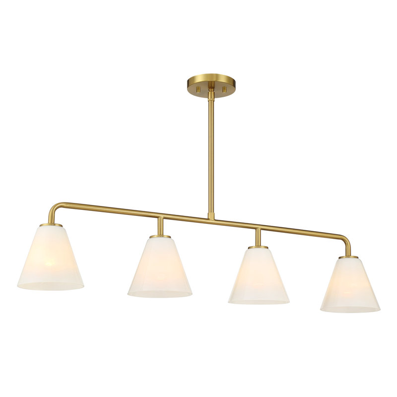 Hashimoto 4-Light Linear Chandelier in Brass, Brass