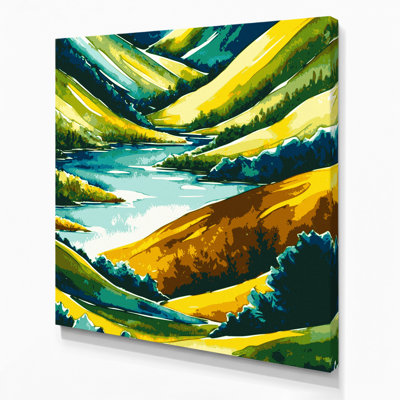 «Watercolor Landscape 11 Green», art mural sur toile