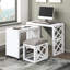 Ensemble de bureau et tabouret avec bureau à roulettes 3 pièces avec roulettes et 2 ports de chargement-1050991640