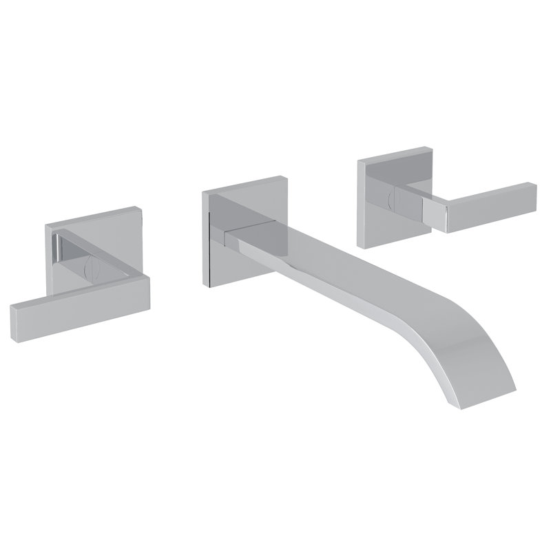 Wave™ Double Handle Wall Mounted Tub Filler, Polished Chrome