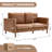 Ashvini 65" W Loveseat Faux Leather Square Arm Sofa-523250878